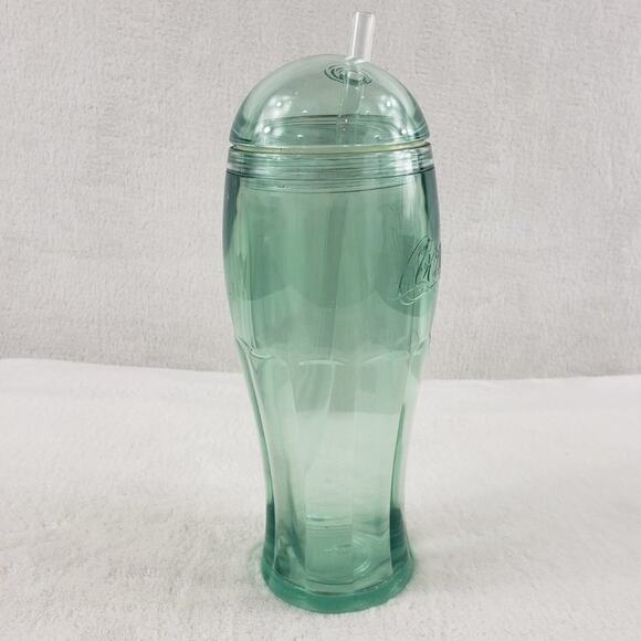 Coca Cola Aladdin Cold Cup Double Walled 16 oz. Green with Lid & Straw - Picture 4 of 10